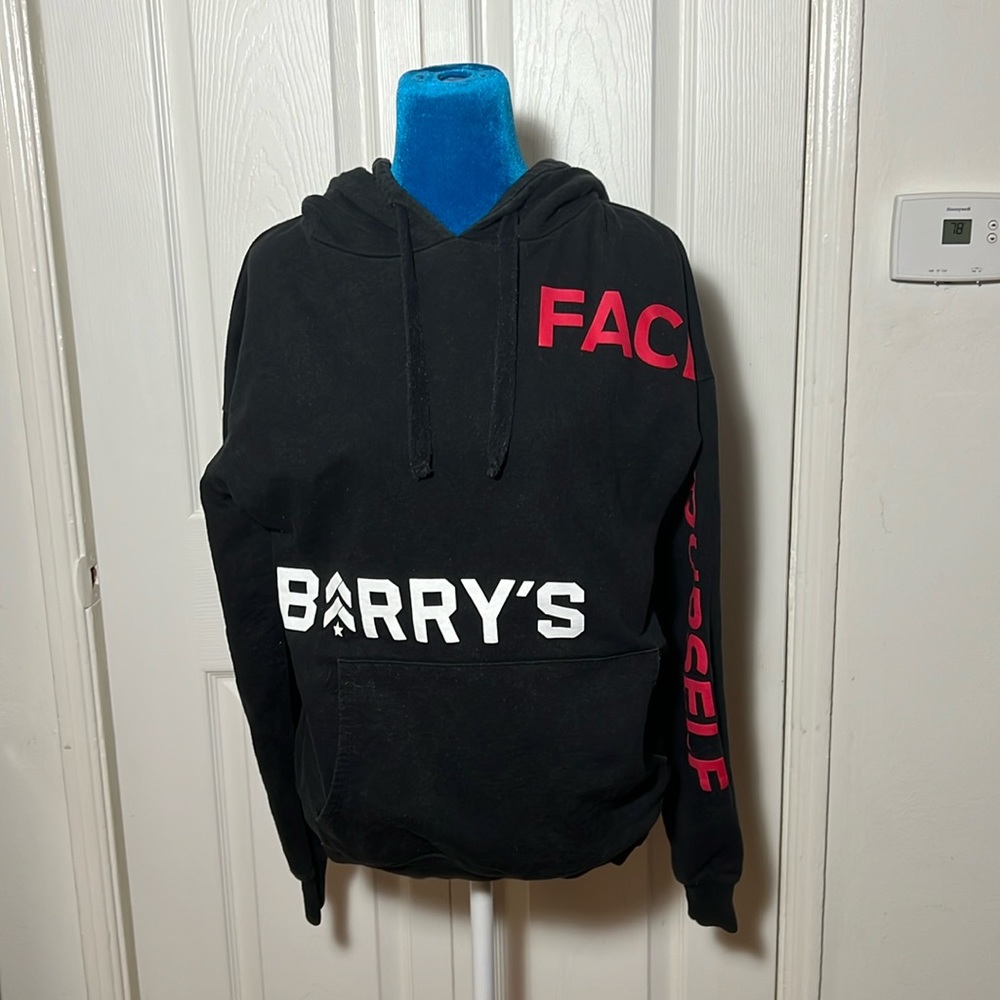 Black Hoodie with Red and White Accents